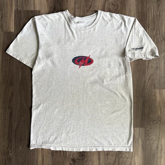 Vintage Midway Video Game Promo T-Shirt Size XL Gray 1990s - Picture 1 of 4